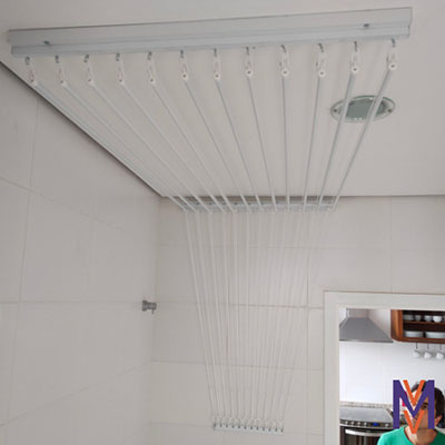 Conheça o varal individual de teto para otimizar o espaço de sua casa da MV Varais